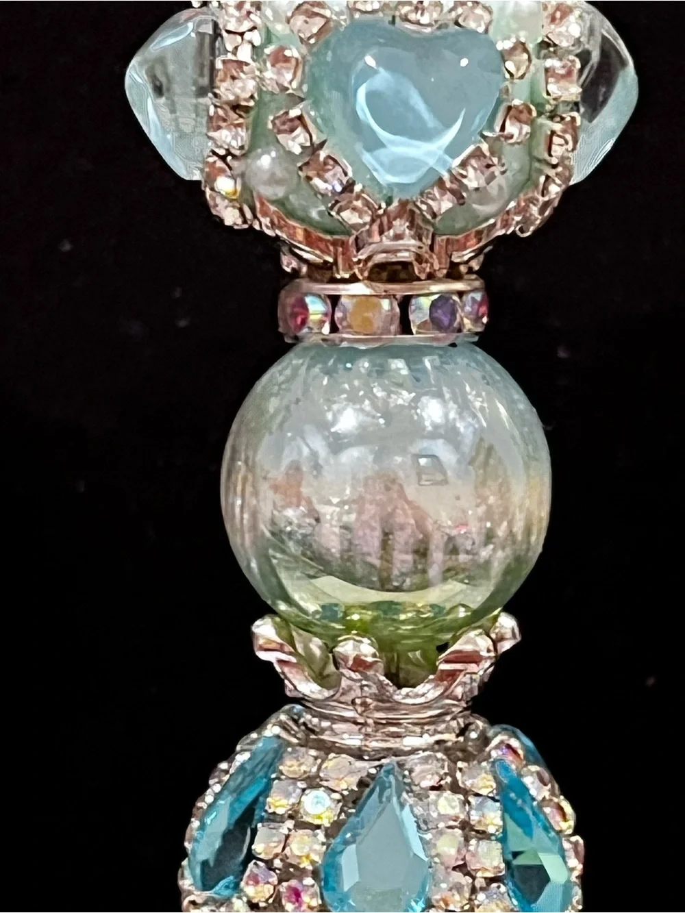 Very rare designer inspired Tiffany blue focal fancy beaded pen